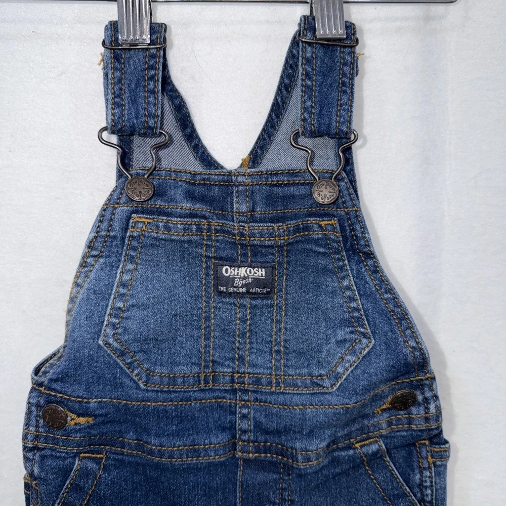 Infant Oshkosh B Gosh Denim‎ Overalls Size 12 Months Bibs Country Outdoor Snap